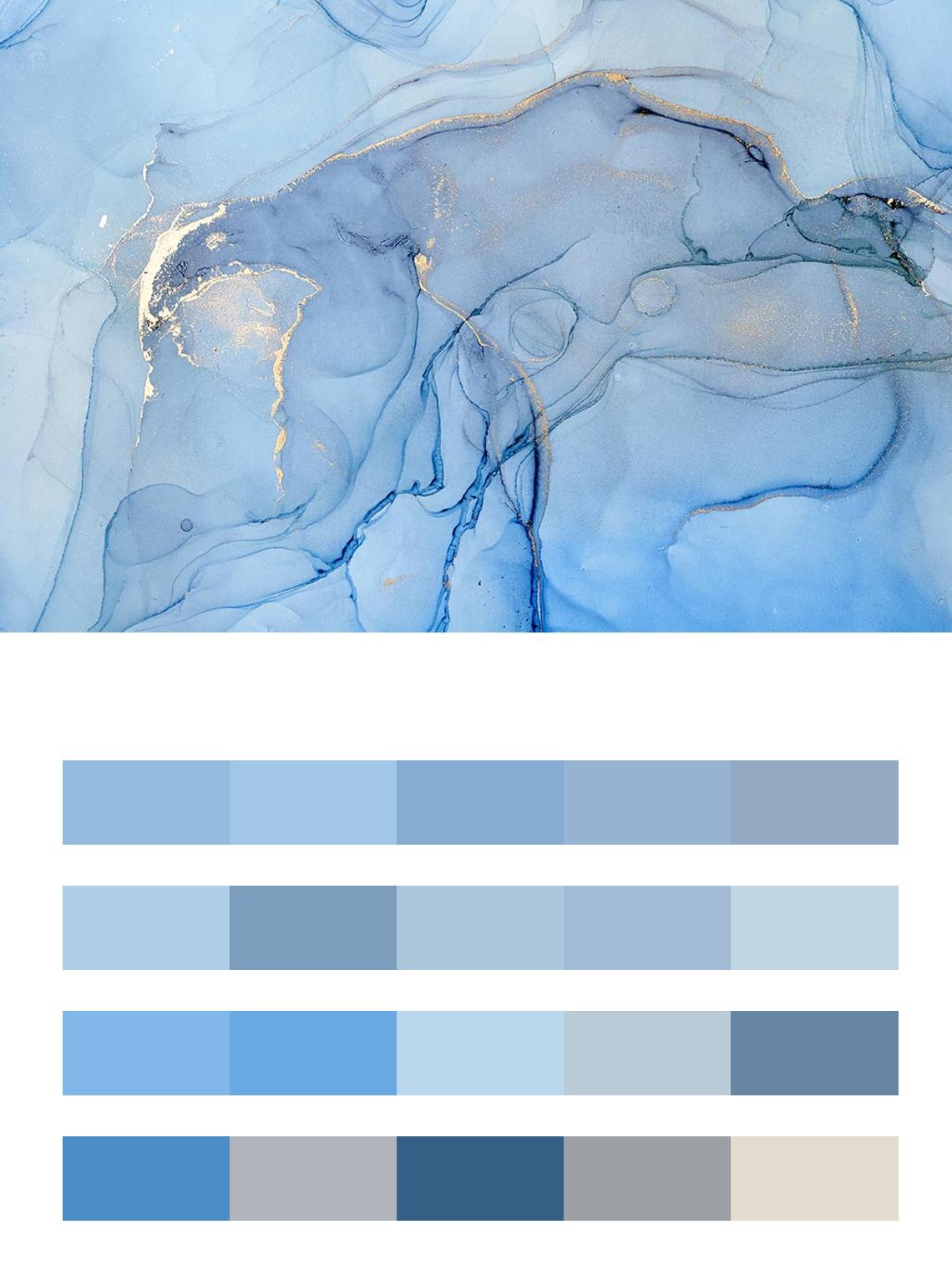 Флюид арт голубая акварель цвета